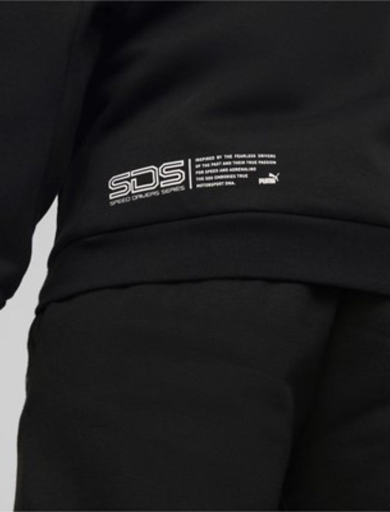 Sweat droit zippé molletonné capuche logo BMW Puma en noir pour