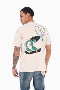 Ikao - Tee Shirt Oversize fleur Beige